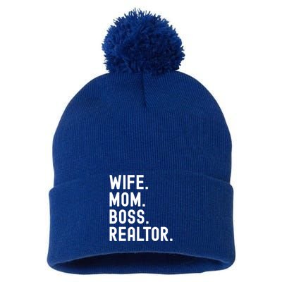 Wife Mom Boss Realtor Real Estate Agent Gift Pom Pom 12in Knit Beanie