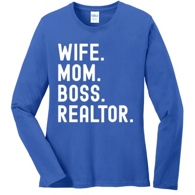 Wife Mom Boss Realtor Real Estate Agent Gift Ladies Long Sleeve Shirt