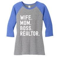 Wife Mom Boss Realtor Real Estate Agent Gift Women's Tri-Blend 3/4-Sleeve Raglan Shirt