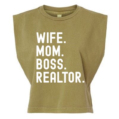 Wife Mom Boss Realtor Real Estate Agent Gift Garment-Dyed Women's Muscle Tee