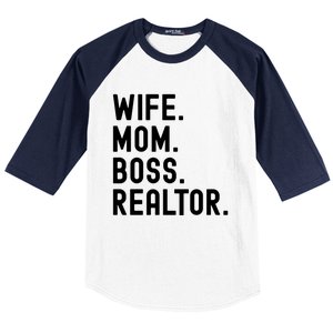 Wife Mom Boss Realtor Real Estate Agent Gift Baseball Sleeve Shirt