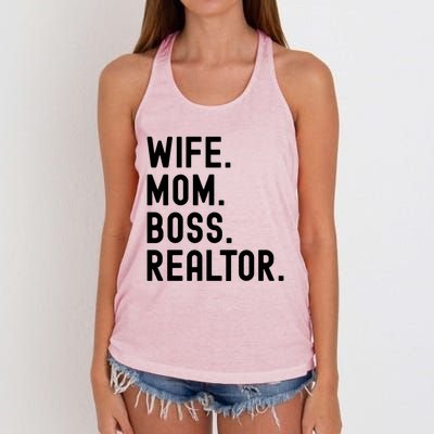 Wife Mom Boss Realtor Real Estate Agent Gift Women's Knotted Racerback Tank