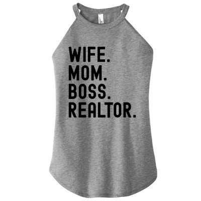 Wife Mom Boss Realtor Real Estate Agent Gift Women's Perfect Tri Rocker Tank