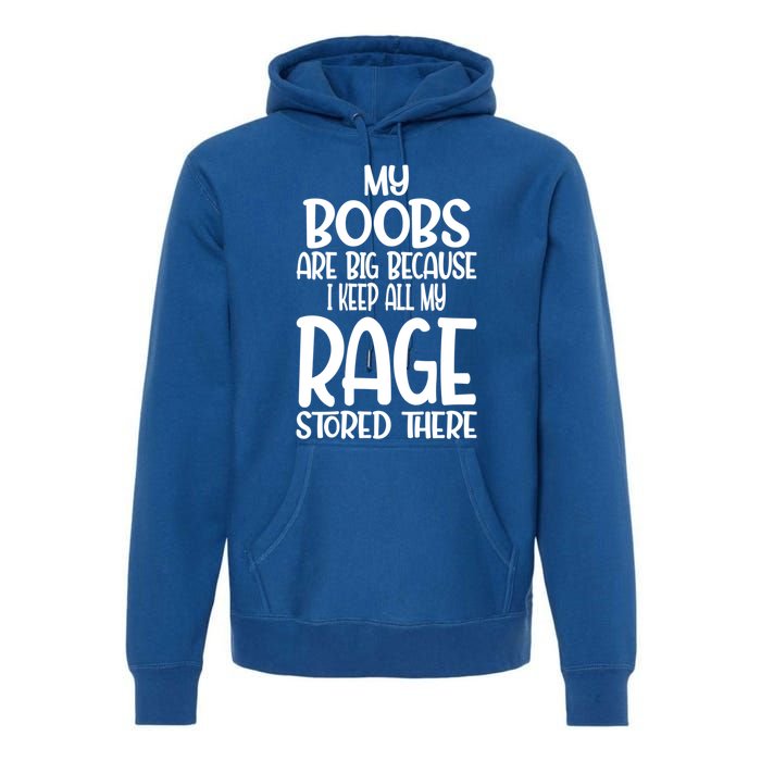 Wo My Boobs Are Big Because I Keep All My Rage Stored There Great Gift Premium Hoodie