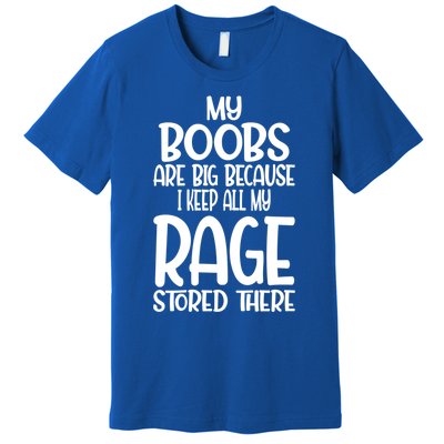 Wo My Boobs Are Big Because I Keep All My Rage Stored There Great Gift Premium T-Shirt