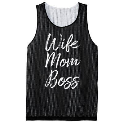 Wife Mom Boss Lady Funny Mommy Cute Mesh Reversible Basketball Jersey Tank