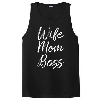 Wife Mom Boss Lady Funny Mommy Cute PosiCharge Competitor Tank