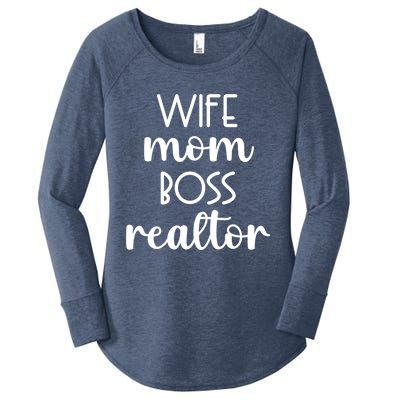 Wife Mom Boss Realtor Real Estate Agent Funny Gift Women's Perfect Tri Tunic Long Sleeve Shirt