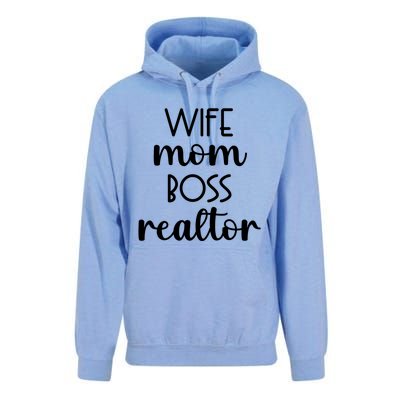 Wife Mom Boss Realtor Real Estate Agent Funny Gift Unisex Surf Hoodie