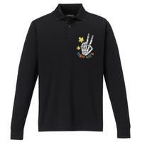 Weird Moms Build Character Groovy Mama Mothers Day Performance Long Sleeve Polo