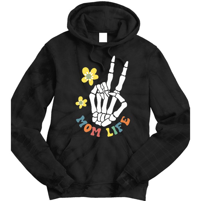 Weird Moms Build Character Groovy Mama Mothers Day Tie Dye Hoodie