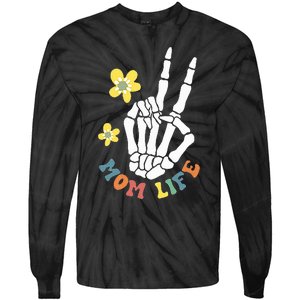 Weird Moms Build Character Groovy Mama Mothers Day Tie-Dye Long Sleeve Shirt