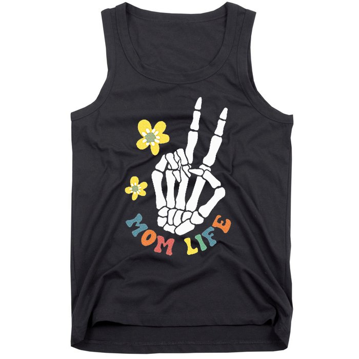 Weird Moms Build Character Groovy Mama Mothers Day Tank Top