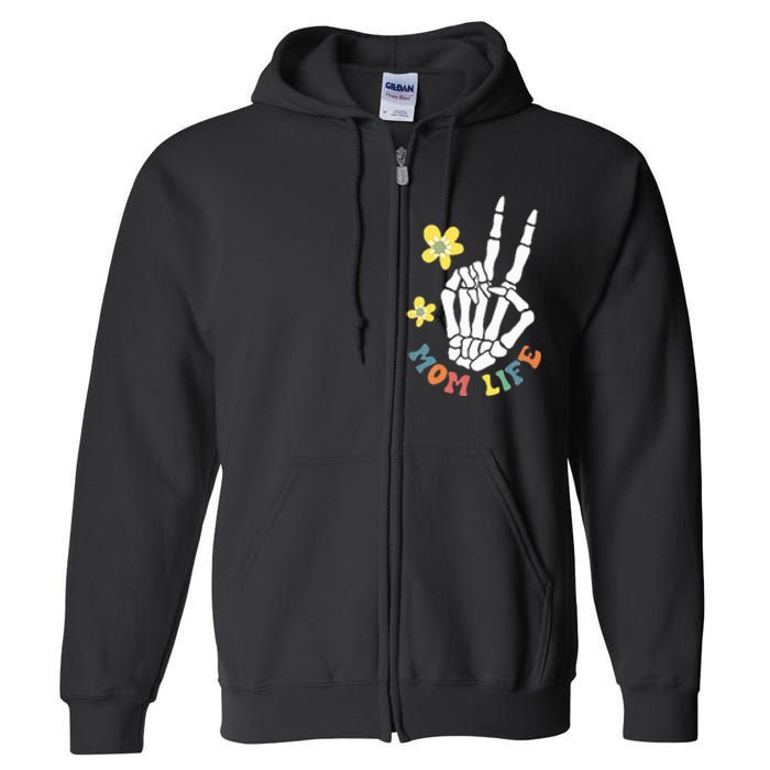 Weird Moms Build Character Groovy Mama Mothers Day Full Zip Hoodie