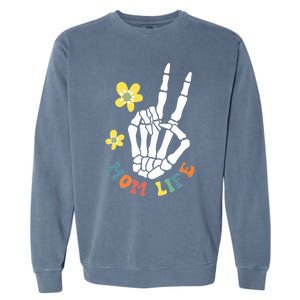 Weird Moms Build Character Groovy Mama Mothers Day Garment-Dyed Sweatshirt