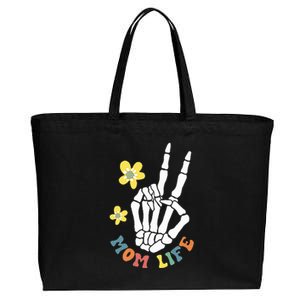 Weird Moms Build Character Groovy Mama Mothers Day Cotton Canvas Jumbo Tote