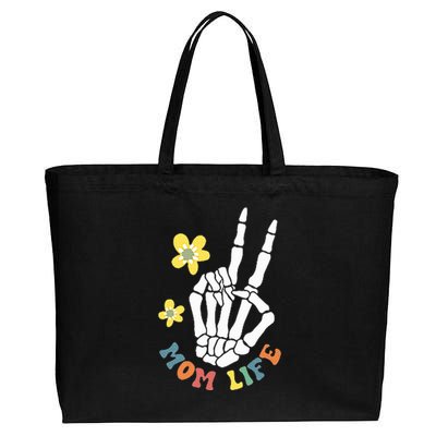 Weird Moms Build Character Groovy Mama Mothers Day Cotton Canvas Jumbo Tote