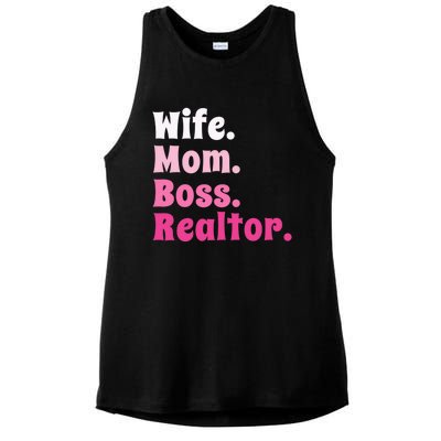 Wife Mom Boss Realtor Real Estate Agent Gift Ladies PosiCharge Tri-Blend Wicking Tank