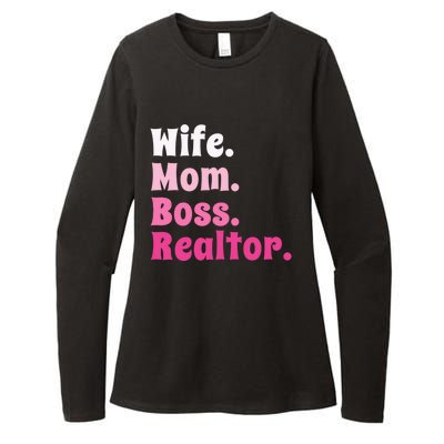 Wife Mom Boss Realtor Real Estate Agent Gift Womens CVC Long Sleeve Shirt