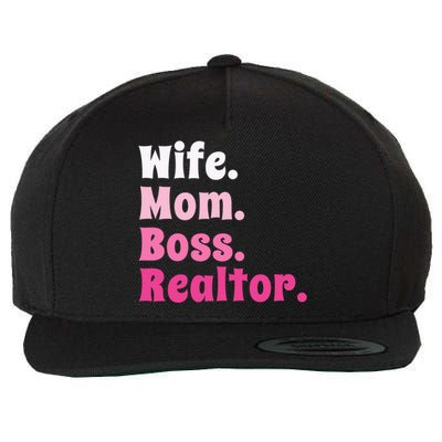 Wife Mom Boss Realtor Real Estate Agent Gift Wool Snapback Cap