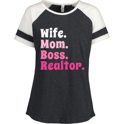 Wife Mom Boss Realtor Real Estate Agent Gift Enza Ladies Jersey Colorblock Tee