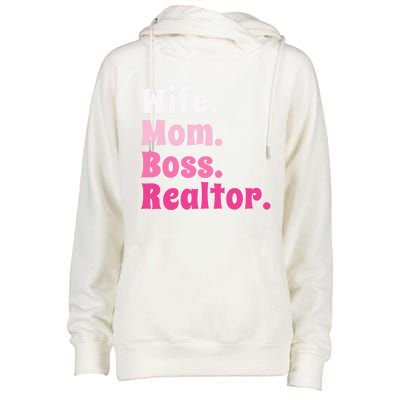 Wife Mom Boss Realtor Real Estate Agent Gift Womens Funnel Neck Pullover Hood