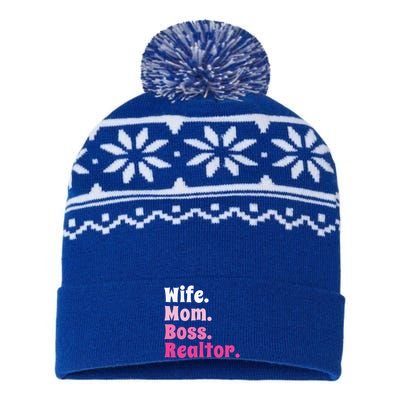 Wife Mom Boss Realtor Real Estate Agent Gift USA-Made Snowflake Beanie