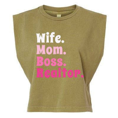 Wife Mom Boss Realtor Real Estate Agent Gift Garment-Dyed Women's Muscle Tee