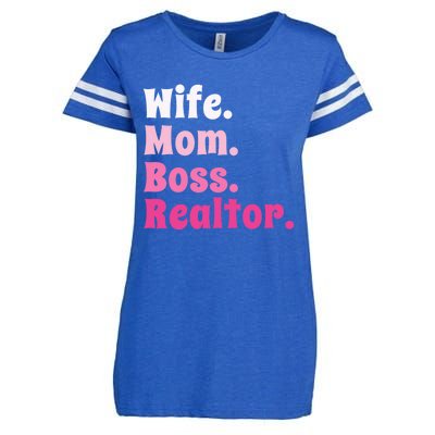 Wife Mom Boss Realtor Real Estate Agent Gift Enza Ladies Jersey Football T-Shirt