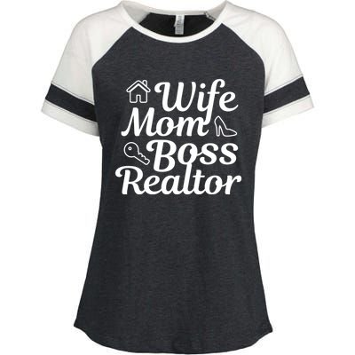 Wife Mom Boss Realtor Gift Enza Ladies Jersey Colorblock Tee