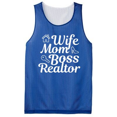 Wife Mom Boss Realtor Gift Mesh Reversible Basketball Jersey Tank