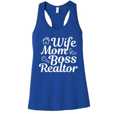 Wife Mom Boss Realtor Gift Women's Racerback Tank