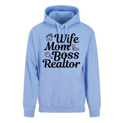 Wife Mom Boss Realtor Gift Unisex Surf Hoodie