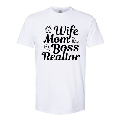 Wife Mom Boss Realtor Gift Softstyle CVC T-Shirt