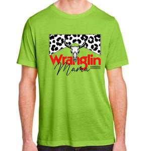 Wrangling Mama Bull Skull Leopard Western Mother's Day Adult ChromaSoft Performance T-Shirt