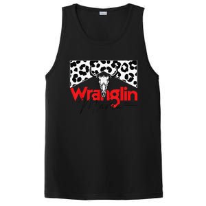 Wrangling Mama Bull Skull Leopard Western Mother's Day PosiCharge Competitor Tank