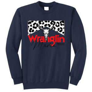 Wrangling Mama Bull Skull Leopard Western Mother's Day Sweatshirt