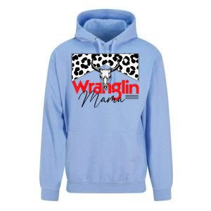 Wrangling Mama Bull Skull Leopard Western Mother's Day Unisex Surf Hoodie