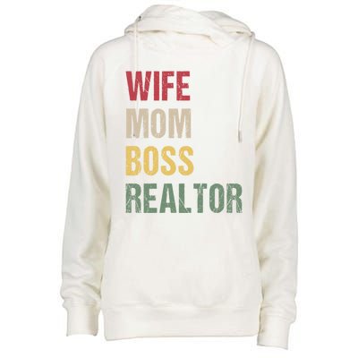 Wife Mom Boss Realtor Funny Gift Womens Funnel Neck Pullover Hood