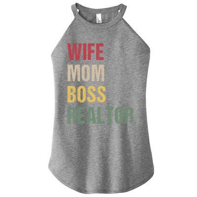 Wife Mom Boss Realtor Funny Gift Women’s Perfect Tri Rocker Tank