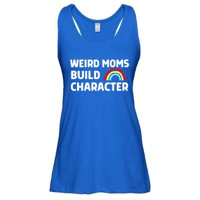 Weird Moms Build Character Gift Ladies Essential Flowy Tank