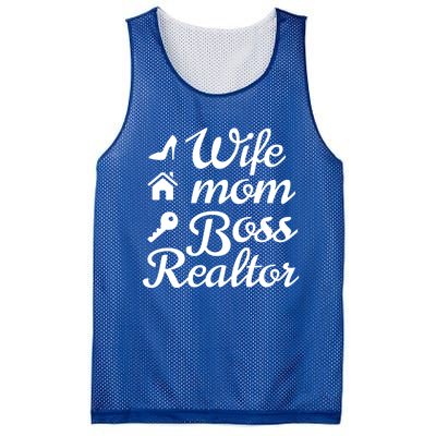 Wife Mom Boss Realtor Great Gift Mesh Reversible Basketball Jersey Tank