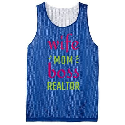 Wife Mom Boss Realtor Gift Mesh Reversible Basketball Jersey Tank