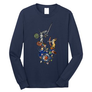 Weird Medieval Bestiary Killer Rabbits With Sword And Bow Long Sleeve Shirt