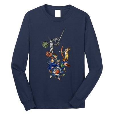 Weird Medieval Bestiary Killer Rabbits With Sword And Bow Long Sleeve Shirt