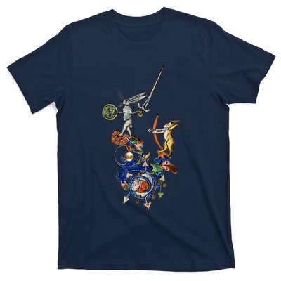 Weird Medieval Bestiary Killer Rabbits With Sword And Bow T-Shirt