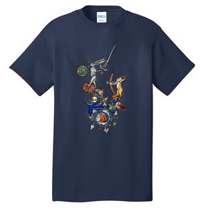 Weird Medieval Bestiary Killer Rabbits With Sword And Bow Tall T-Shirt