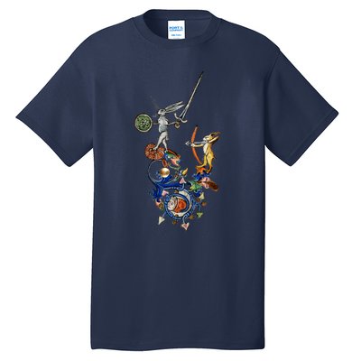 Weird Medieval Bestiary Killer Rabbits With Sword And Bow Tall T-Shirt