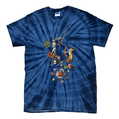 Weird Medieval Bestiary Killer Rabbits With Sword And Bow Tie-Dye T-Shirt