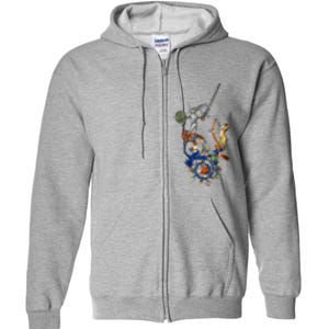 Weird Medieval Bestiary Killer Rabbits With Sword And Bow Full Zip Hoodie